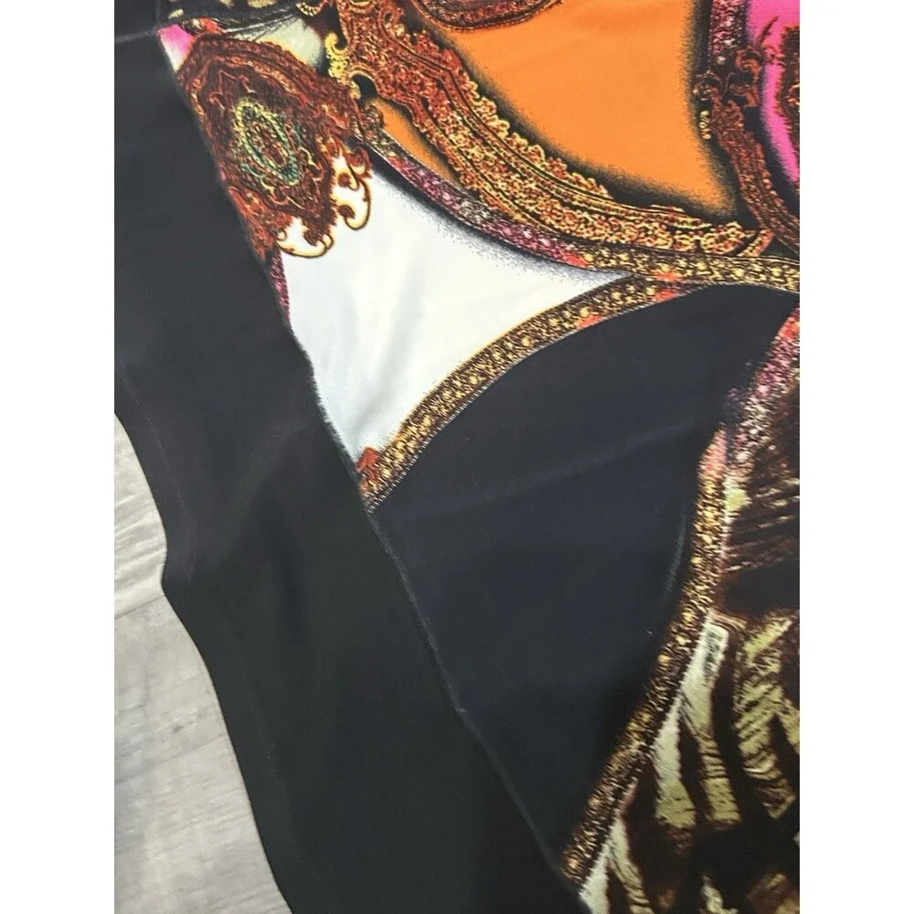 Eva Varro Floral Large Tunic Top Womens Black Thick Liquid Knit Witchy Artsy USA - Picture 7 of 13